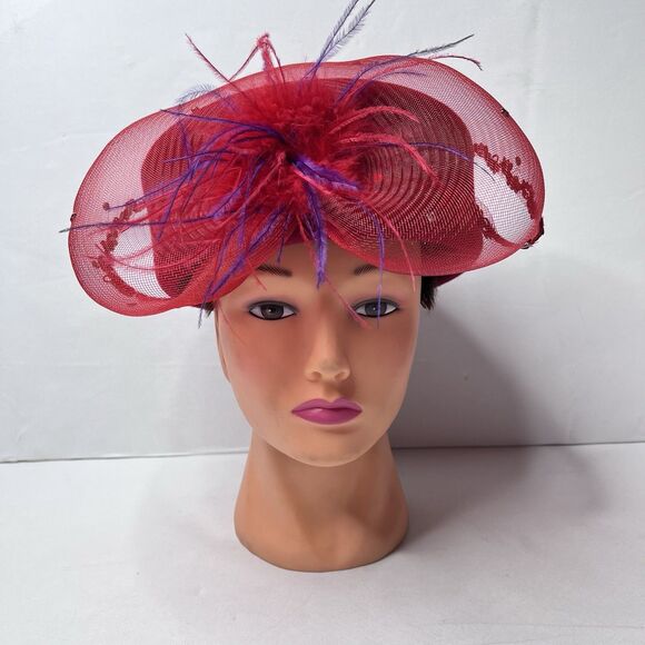 Scala Red Hat Society Wool Pillbox Hat Size 57 Cm - Picture 1 of 9